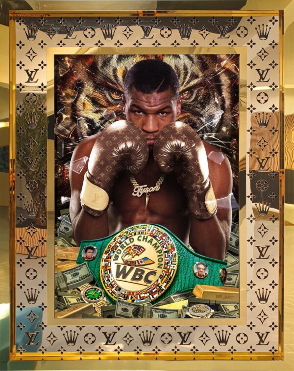 The Iron Mike Tyson - Rolex and Louis Vuitton Golden Frame - WBC Boxer, 2022 Belart Collective