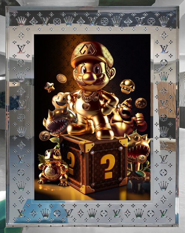 Super Mario - Game Over - Louis Vuitton and Rolex Frame, 2022 Belart Collective