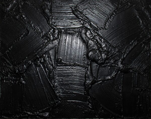 Obsidian Dream - gestural abstract black painting
