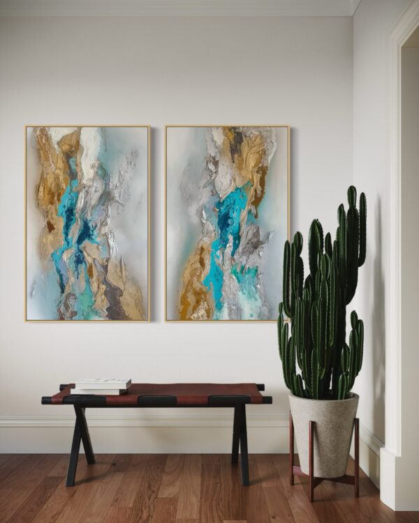 Tidal Poetry diptych - framed - Afbeelding 2