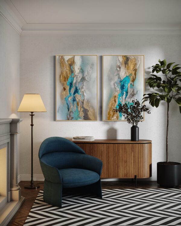 Tidal Poetry diptych - framed - Afbeelding 9