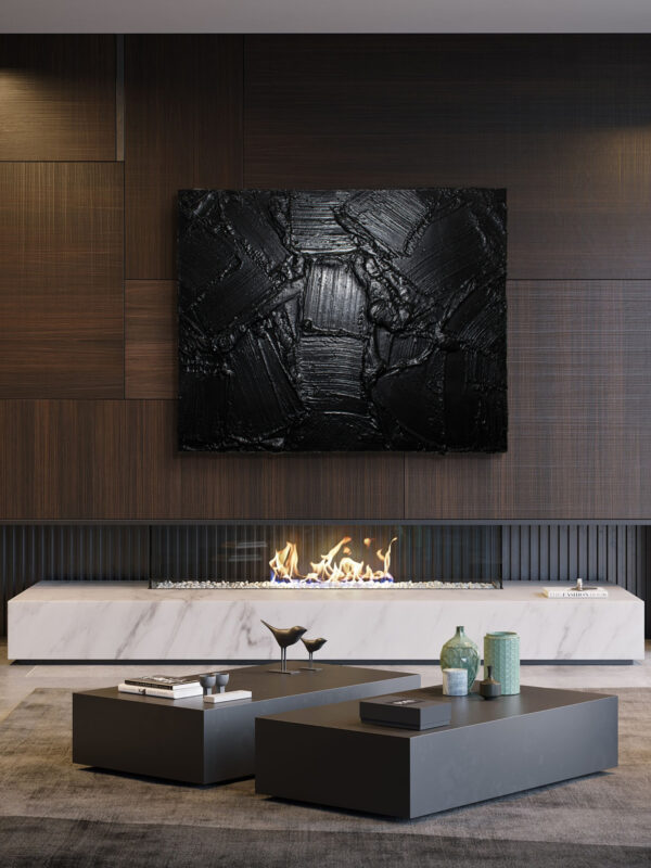 Obsidian Dream - gestural abstract black painting - Image 3