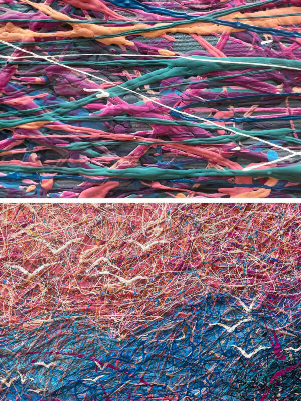 Fuchsia sunrise with seagulls (Unveiling Life's Richness) - Afbeelding 4