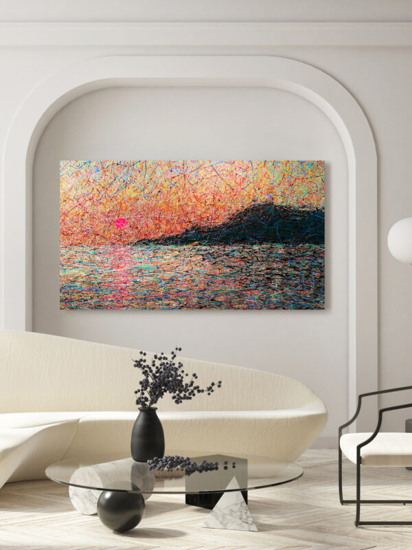 Specific moment of morning (red sun and black mountain) – Image 3