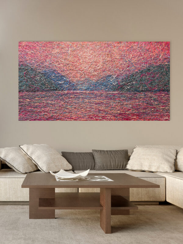 Fuchsia sunrise with seagulls (Unveiling Life's Richness) - Afbeelding 2