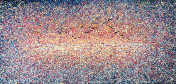 Sunrise with red lines, 2024 Nadin Antoniuk