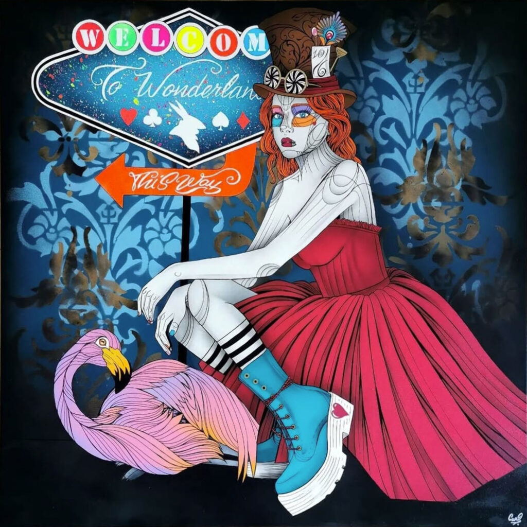Alice et le Flamant, 2023 Caro Graffiti
