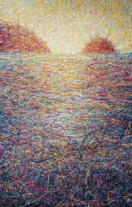 My tomorrow depends on me (light peach sunrise sea), 2023 Nadin Antoniuk