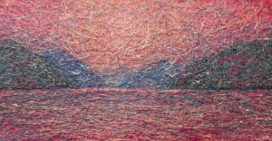 Fuchsia sunrise with seagulls (Unveiling Life's Richness), 2024 Nadin Antoniuk