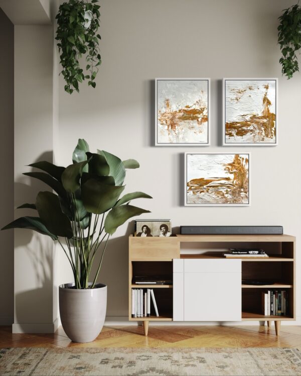 Hidden light- Gold - Composition of 3 paintings - Image 7