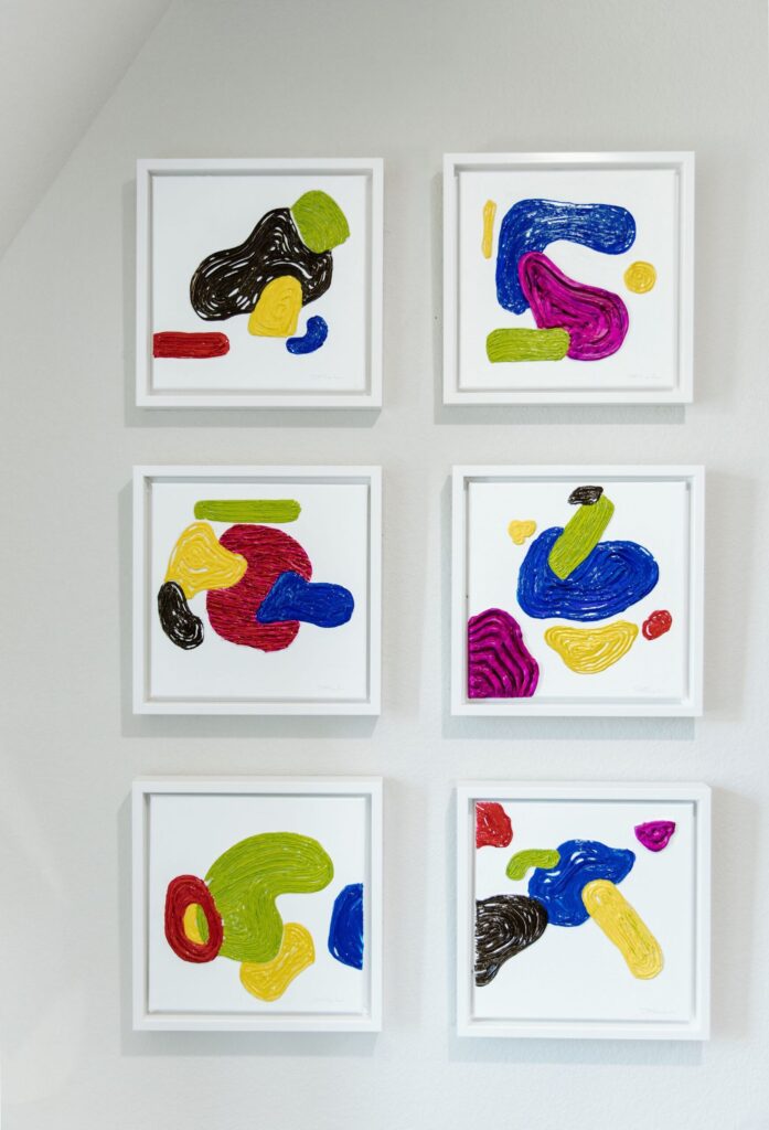 Evolving Language - Composition of 6 paintings, 2023 Daniela Pasqualini