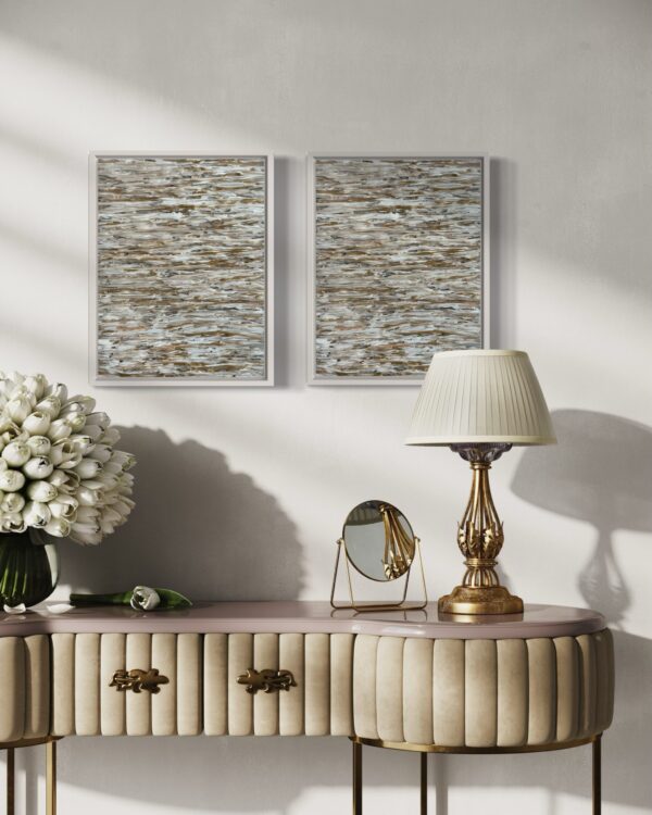 Visual Dance - White and Gold - Framed - Image 4