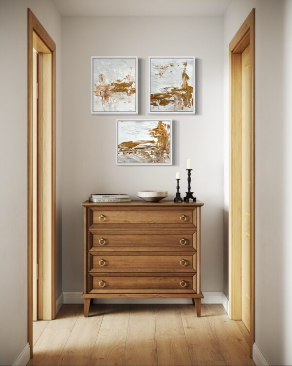 Hidden light- Gold - Composition of 3 paintings - Image 4