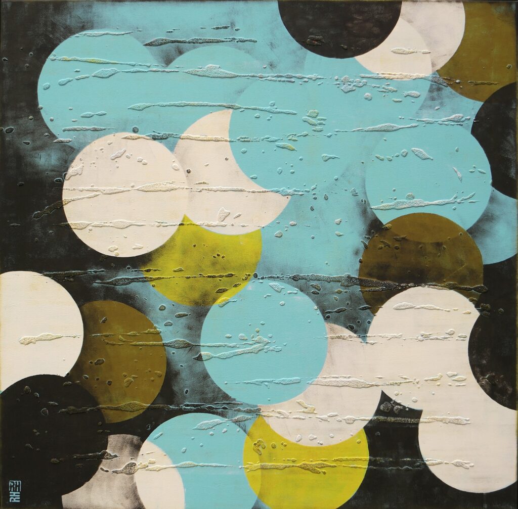 Circle in Circle Turquoise XL by Ronald Hunter