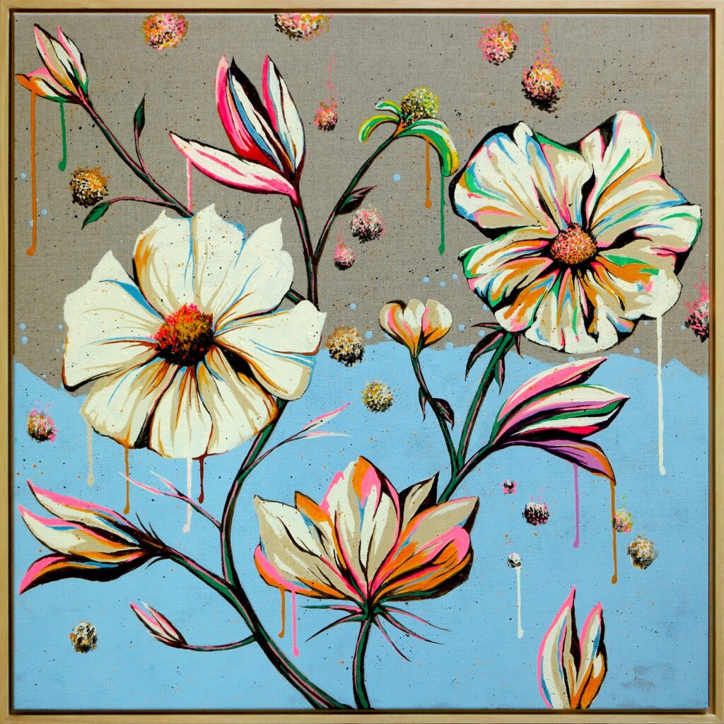 Fantasy Flowers Linnen by Ronald Hunter