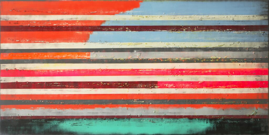 Neon Pop Art Lines XL by Ronald Hunter