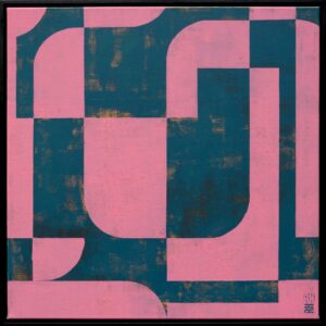 Circle in Circle pink & Blue by Ronald Hunter