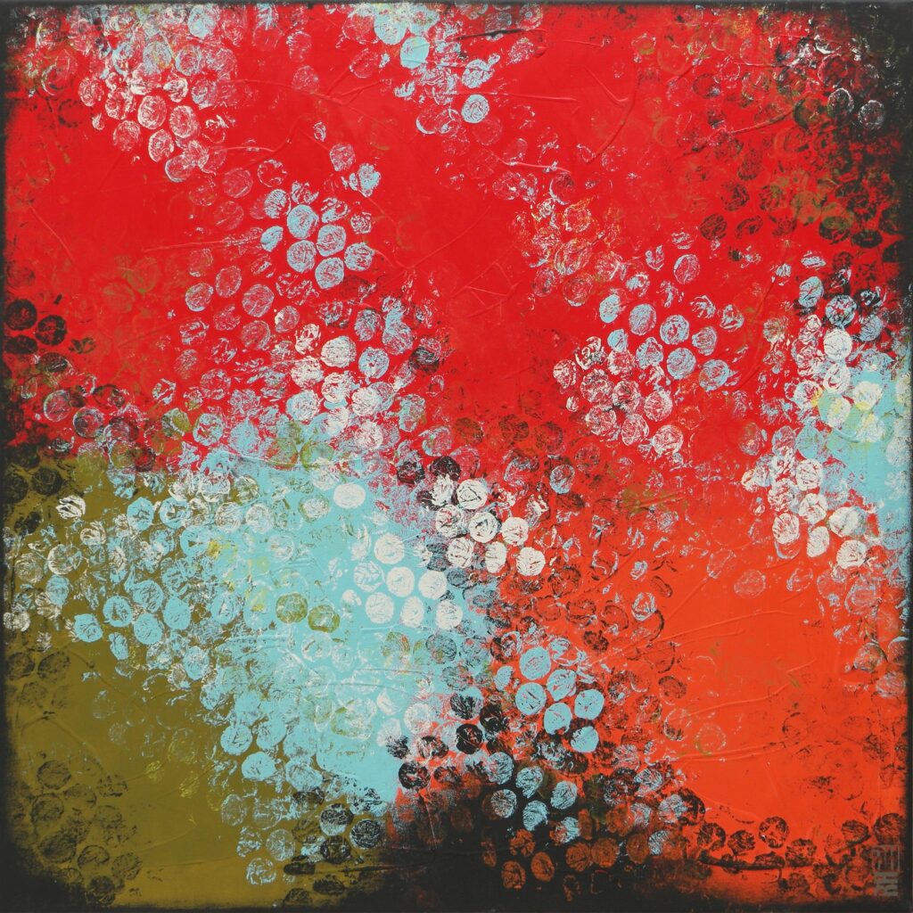 Boiling Bubbles red & blue by Ronald Hunter