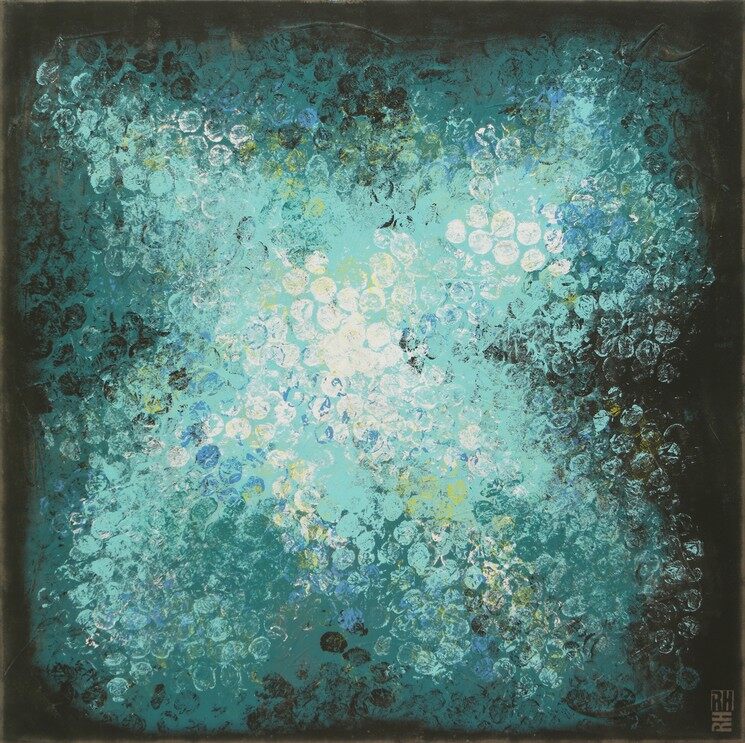 Blue Black Bubbles by Ronald Hunter