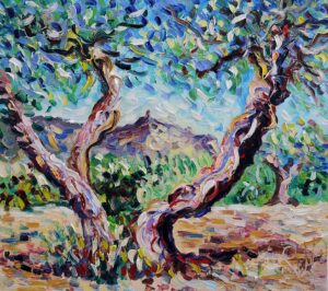 La coppia di ulivi olio su tela by Antonino Puliafico