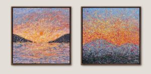 Golden Solace - diptych, framed by Nadin Antoniuk